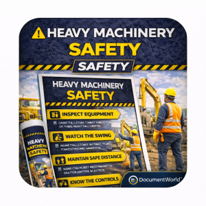 Heavy Machinery Safety Poster | Construction Equipment Safety Sign | OSHA-Aligned Printable (A3/A2) | Instant Download