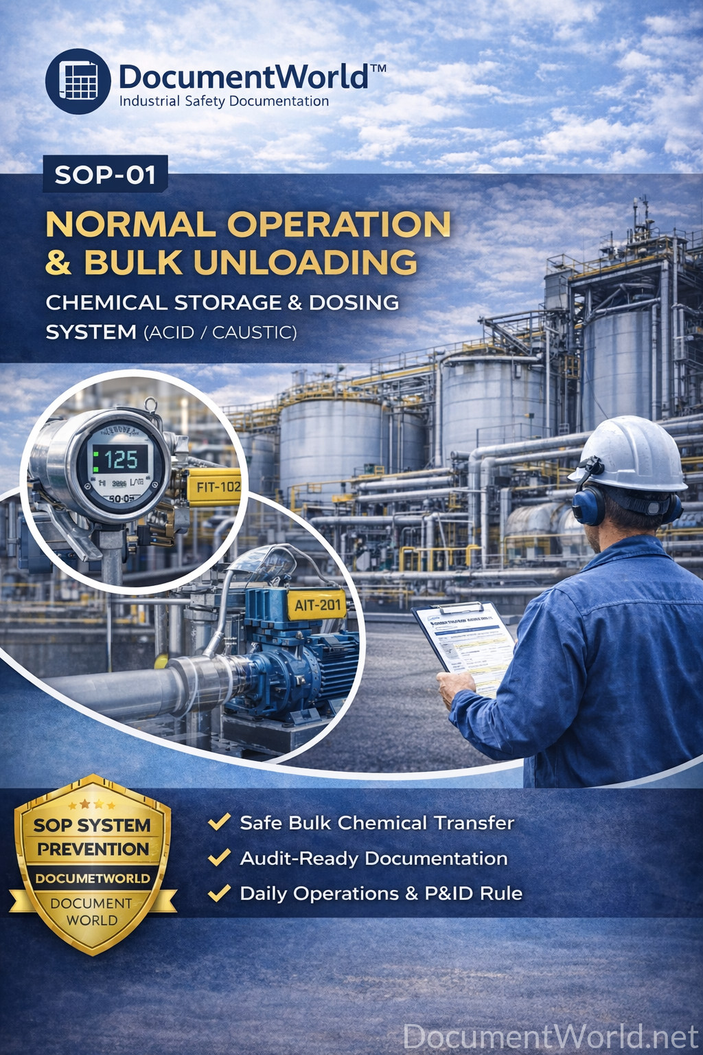SOP-01: Normal Operation & Bulk Unloading Procedure (Acid / Caustic) – Audit-Ready Chemical Handling SOP