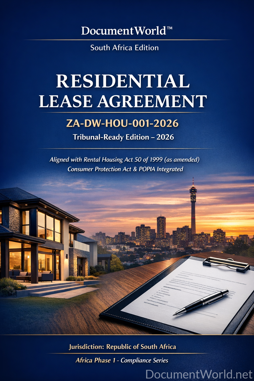 Professional South Africa Residential Lease Agreement (2026 Edition). Designed for landlords and tenants to create clear, structured rental agreements with essential terms, conditions, and documentation standards. ✔ Editable Word + Print-Ready PDF ✔ Clean, professional format ✔ Suitable for residential rental use in South Africa ✔ Instant download after purchase