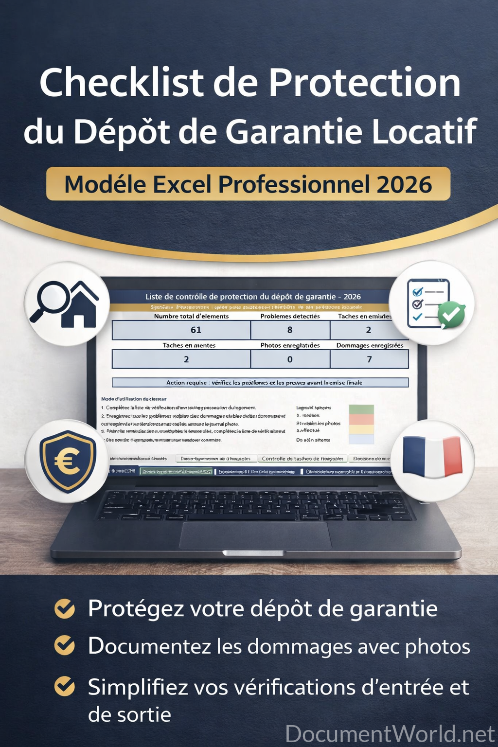 Checklist Excel de Protection du Dépôt de Garantie Locatif – France (Modèle Professionnel 2026)
