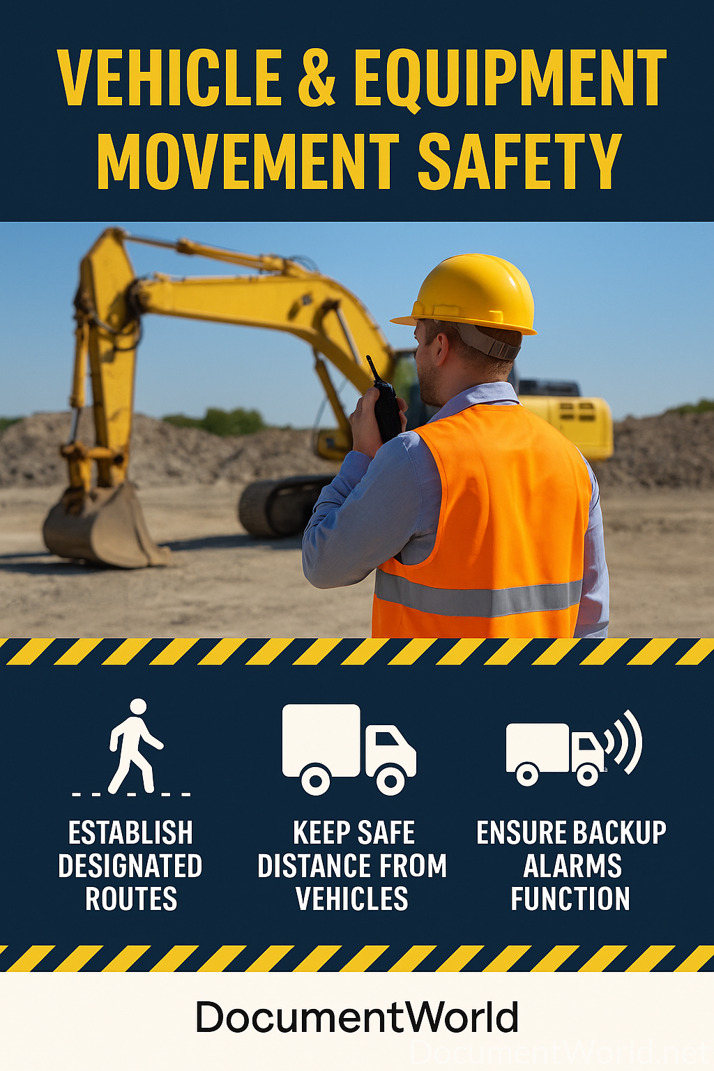 Heavy Machinery Safety Poster | Construction Equipment Safety Sign | OSHA-Aligned Printable (A3/A2) | Instant Download
