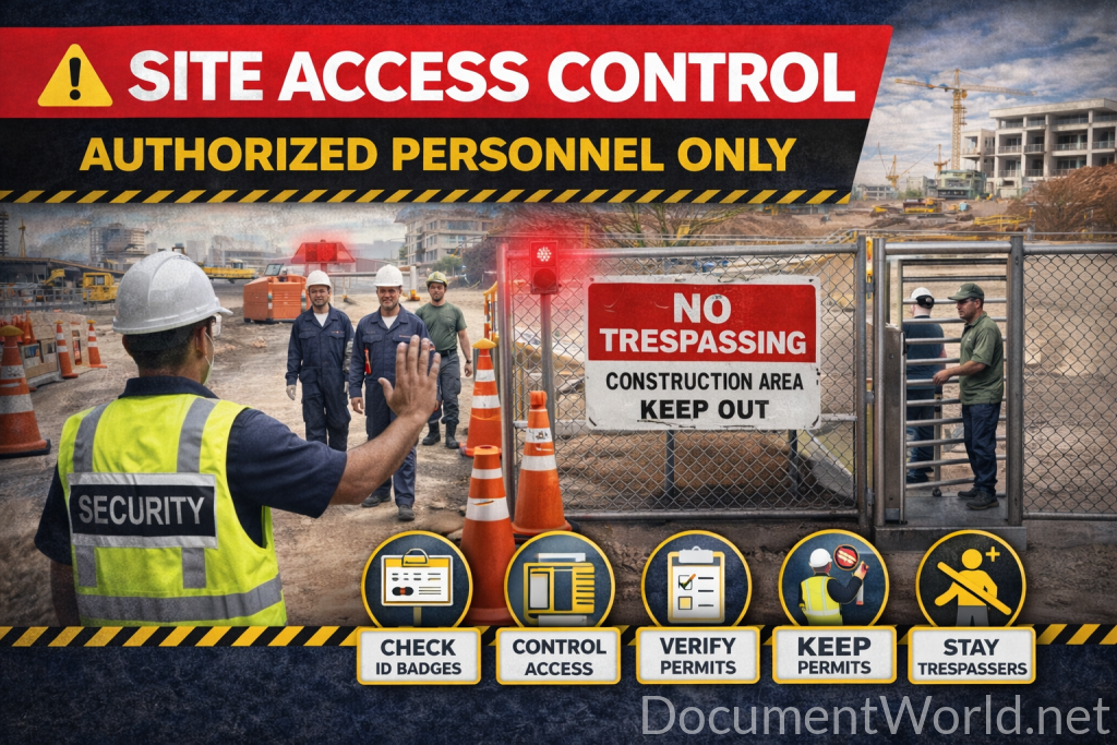 Site Access Control Poster – Authorized Personnel Only Sign ...