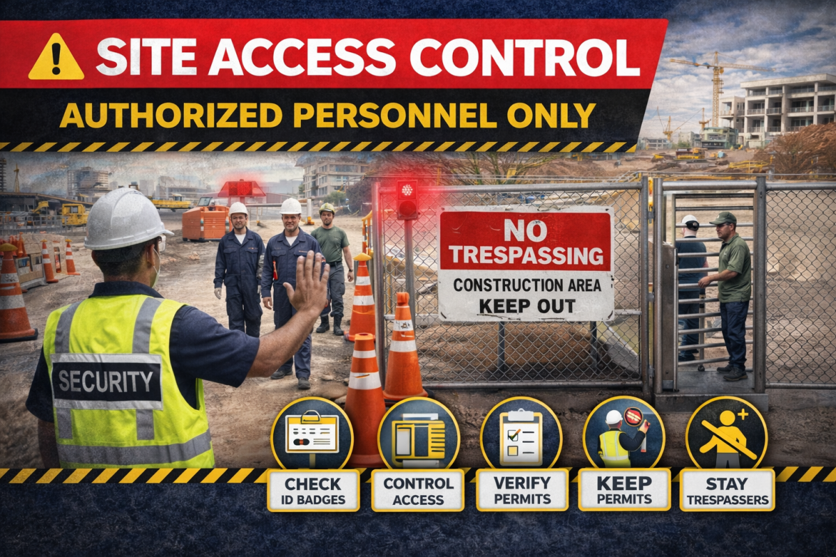Site Access Control Poster – Authorized Personnel Only Sign | Restricted Area Safety Poster