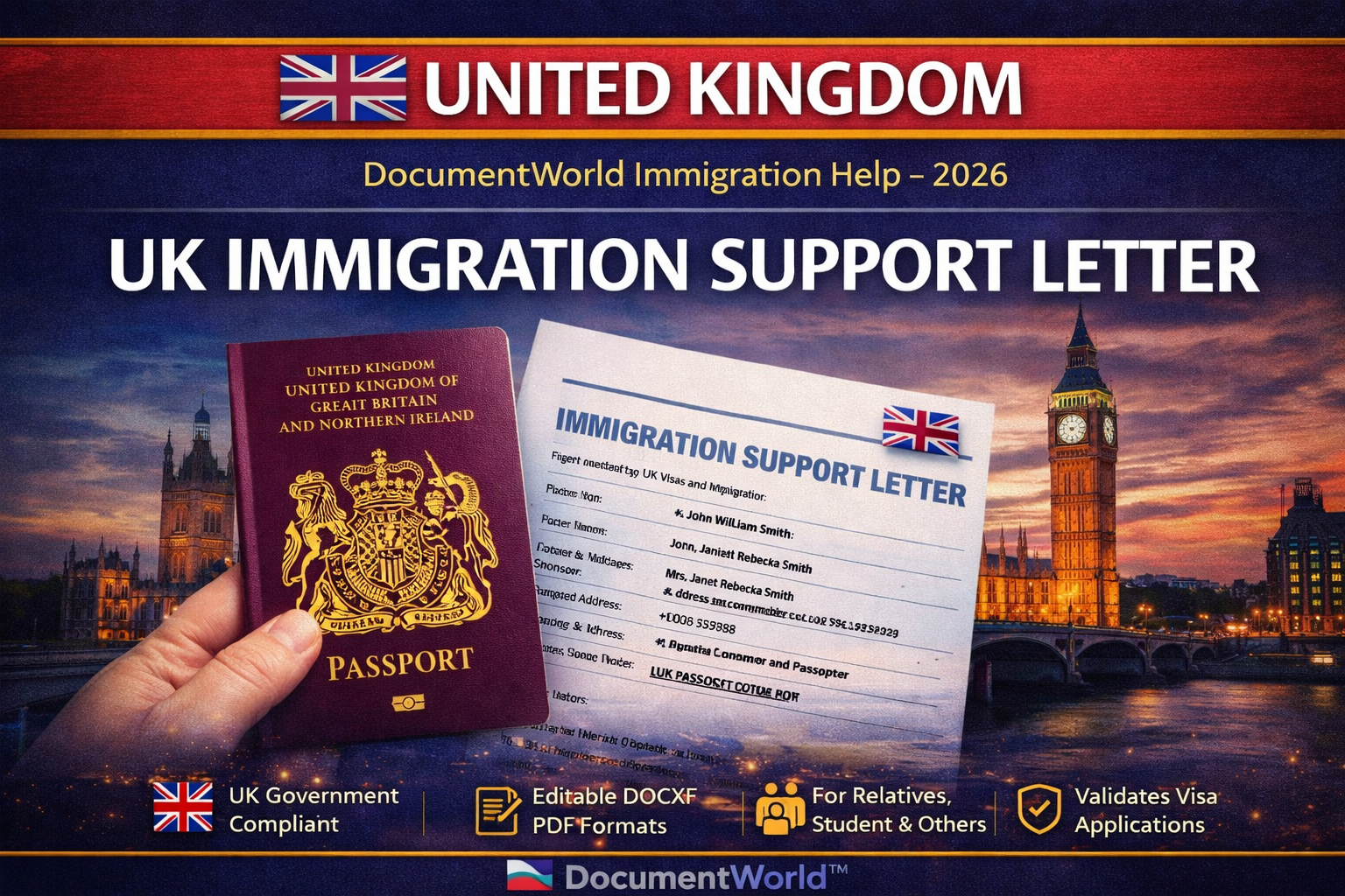 🇬🇧 UK Immigration Sponsor Support Letter Template – 2026 Edition