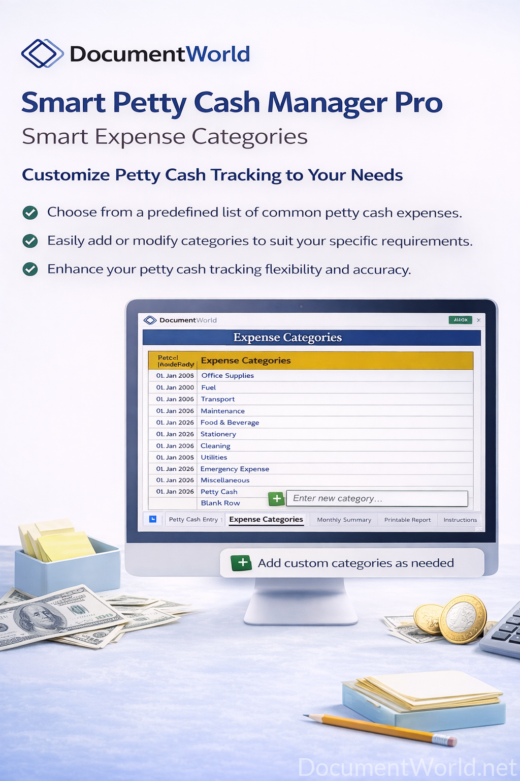 Smart Petty Cash Manager Pro – Automated Excel Expense Tracker for Small Business