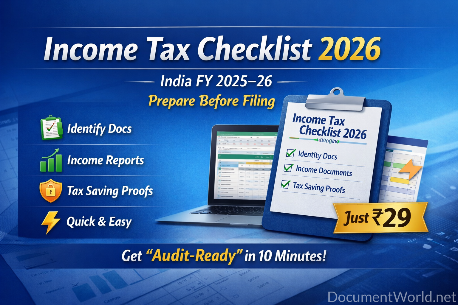 income tax checklist india 2026 fy 2025-26 tax documents preparation checklist salaried freelancer