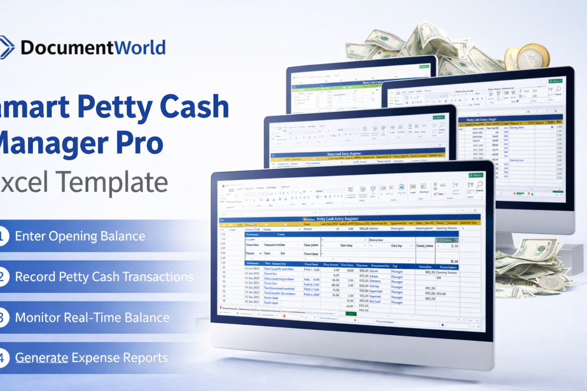 Smart Petty Cash Manager Pro – Automated Excel Expense Tracker for Small Business