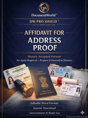 Affidavit for address proof India editable Word notary ready address verification document