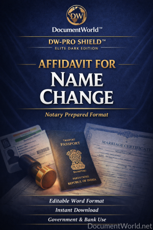 Name Change Affidavit India – Editable Word Format | Passport, Aadhaar & Bank Use
