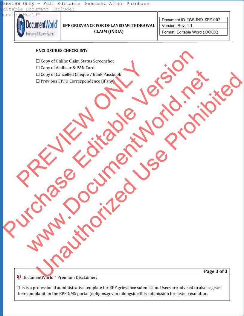 EPF Joint Declaration for KYC Correction (India) – UAN Name/DOB Update Form | ₹19 Instant Download