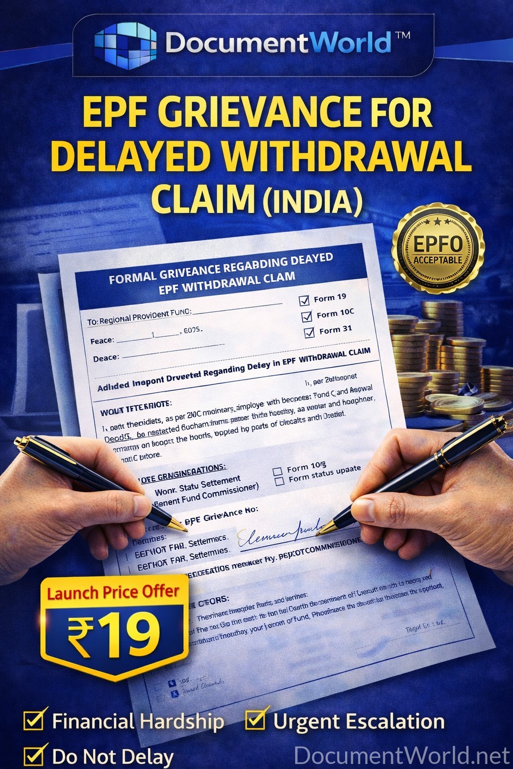 EPF Joint Declaration for KYC Correction (India) – UAN Name/DOB Update Form | ₹19 Instant Download