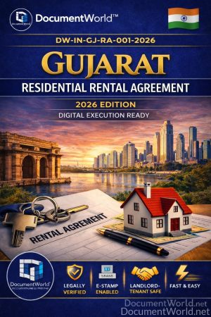 Gujarat rental agreement template 2026 editable house rent agreement Ahmedabad Surat Vadodara Word download India