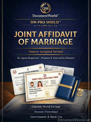 Joint Affidavit of Marriage – India | Husband & Wife Declaration for Visa & Embassy | Editable Word | Notary Ready