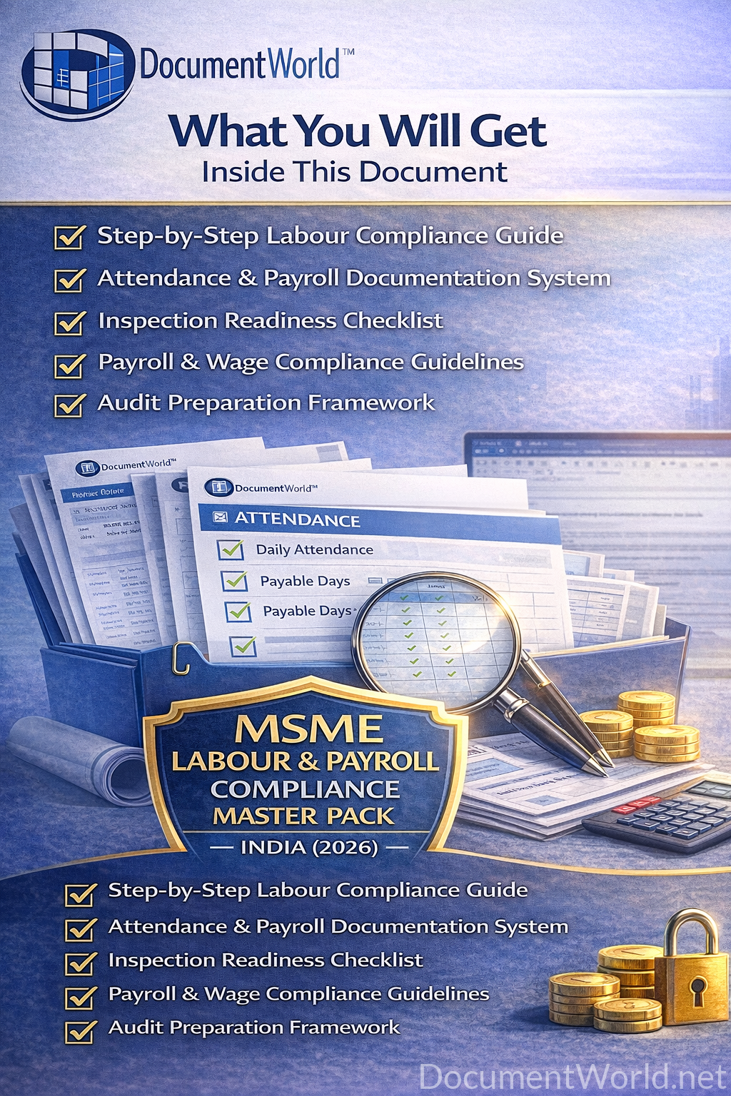 MSME Labour & Payroll Compliance Master Pack – India (2026) | Inspection Ready System for Businesses