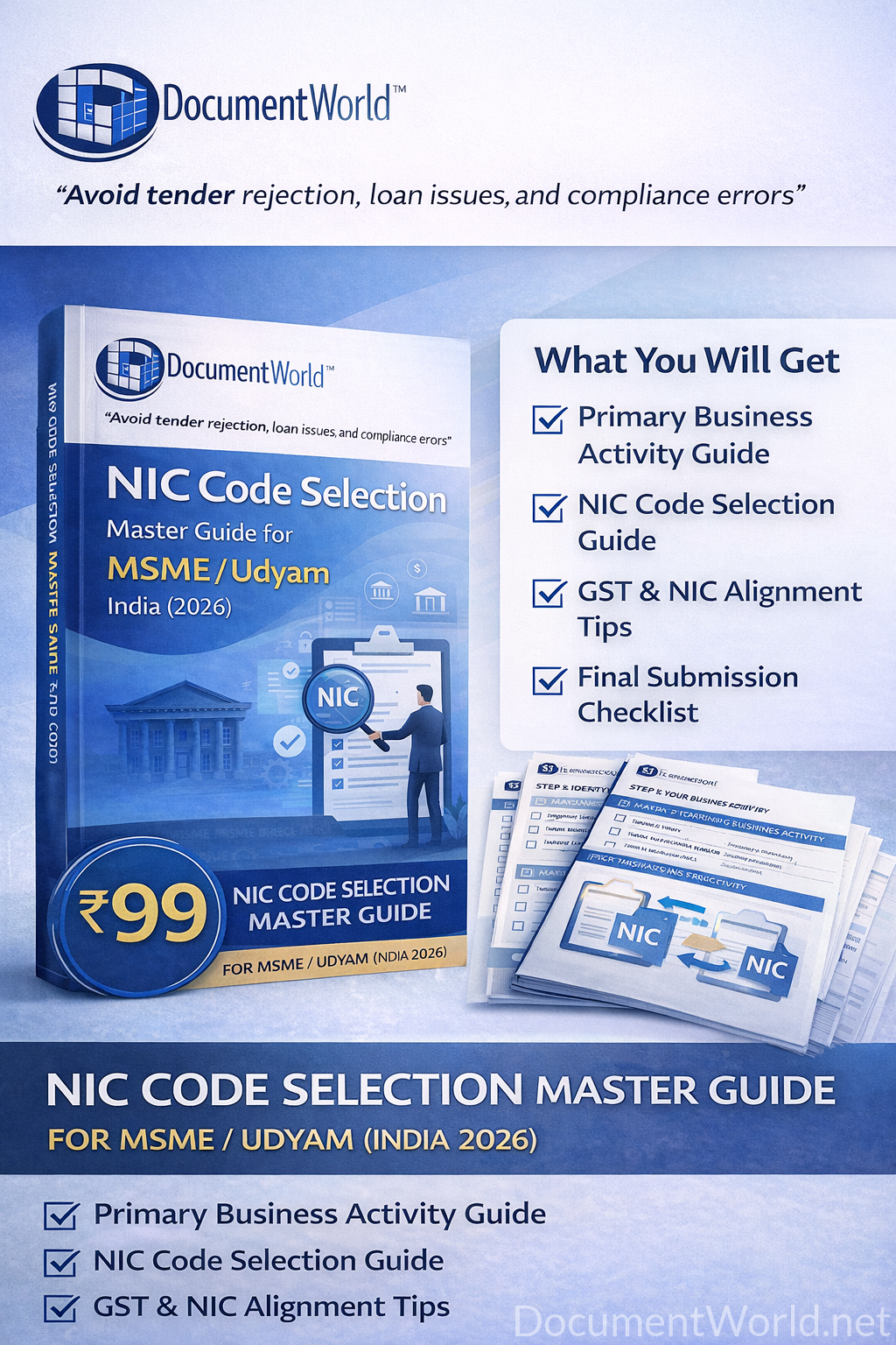 NIC Code Selection Guide MSME Udyam India 2026 Business Classification GST Alignment Toolkit