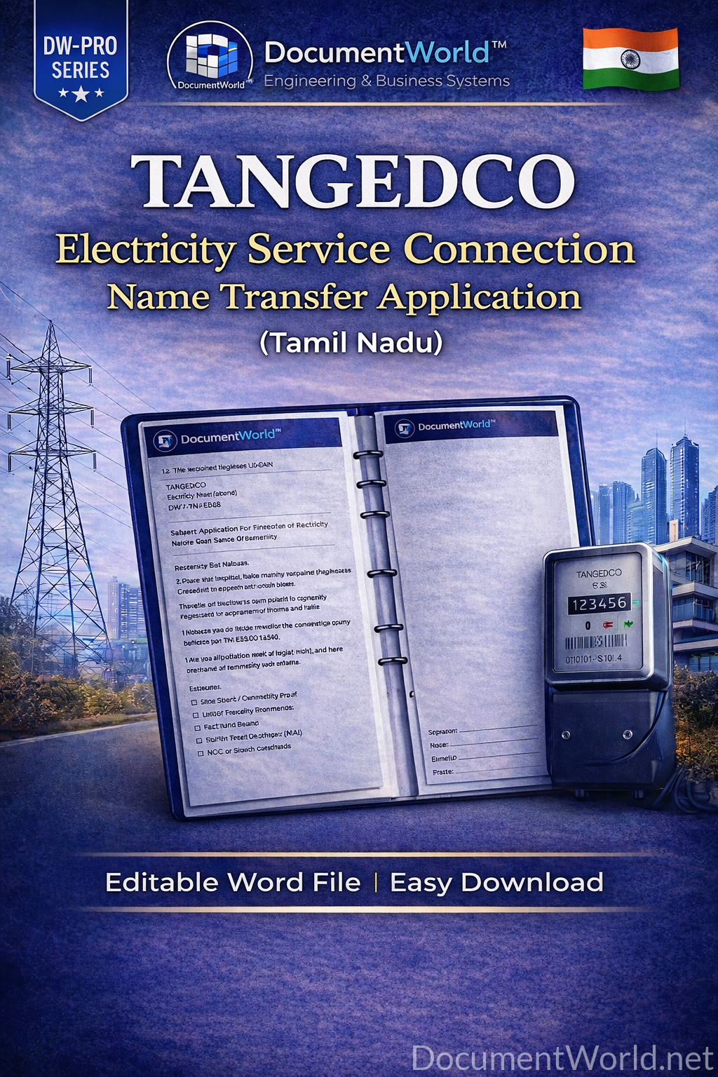 TANGEDCO Electricity Name Transfer Application-₹19 Launch Offer (Tamil Nadu) – Editable Word Format | Easy Download